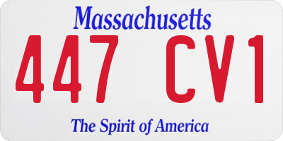 MA license plate 447CV1