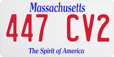 MA license plate 447CV2