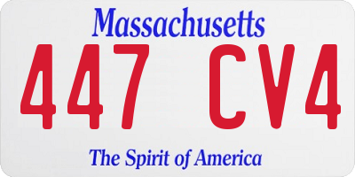 MA license plate 447CV4