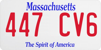 MA license plate 447CV6