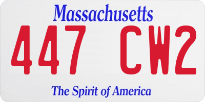 MA license plate 447CW2
