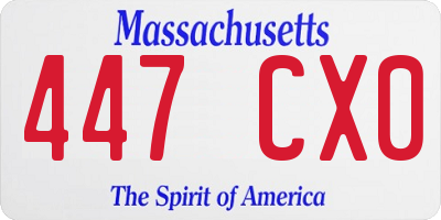 MA license plate 447CX0