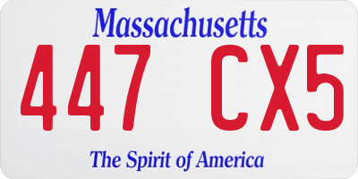 MA license plate 447CX5