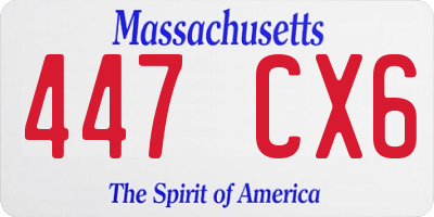 MA license plate 447CX6