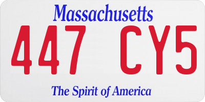 MA license plate 447CY5