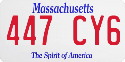 MA license plate 447CY6