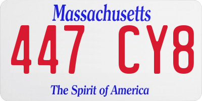 MA license plate 447CY8