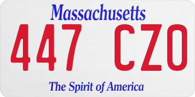 MA license plate 447CZ0