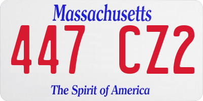 MA license plate 447CZ2