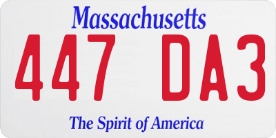 MA license plate 447DA3