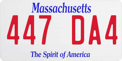 MA license plate 447DA4