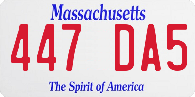 MA license plate 447DA5