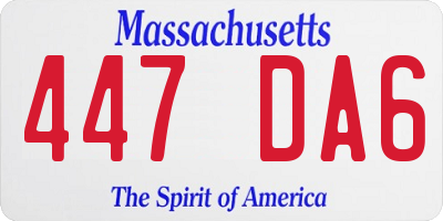 MA license plate 447DA6