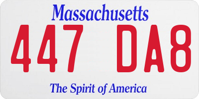 MA license plate 447DA8