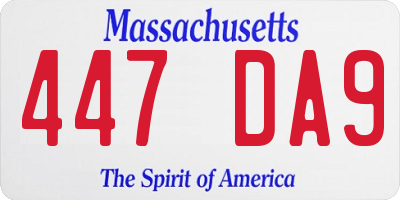 MA license plate 447DA9