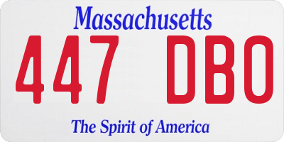 MA license plate 447DB0