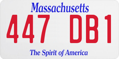 MA license plate 447DB1