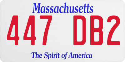 MA license plate 447DB2