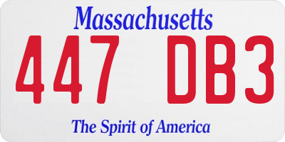 MA license plate 447DB3