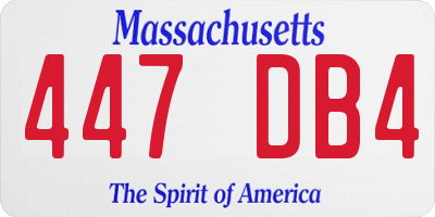 MA license plate 447DB4
