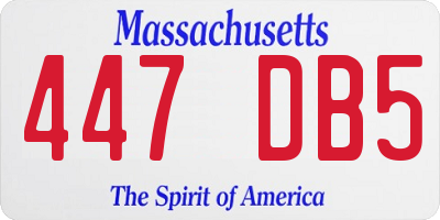 MA license plate 447DB5