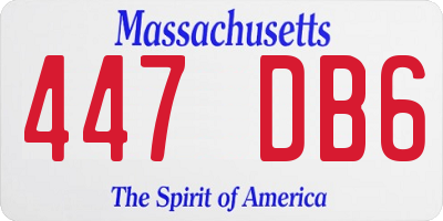 MA license plate 447DB6