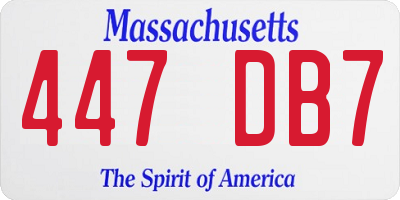 MA license plate 447DB7