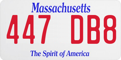 MA license plate 447DB8