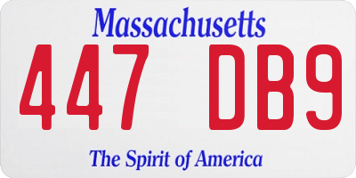 MA license plate 447DB9