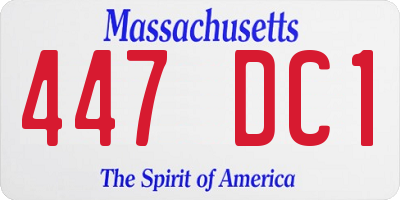 MA license plate 447DC1