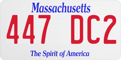 MA license plate 447DC2
