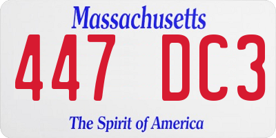 MA license plate 447DC3