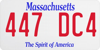 MA license plate 447DC4