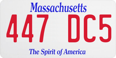 MA license plate 447DC5