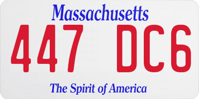 MA license plate 447DC6
