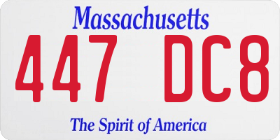 MA license plate 447DC8