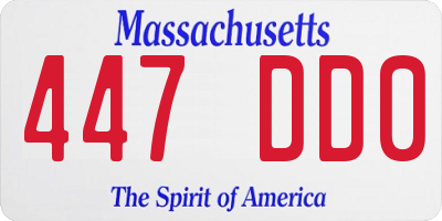MA license plate 447DD0