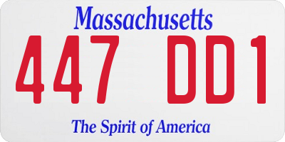 MA license plate 447DD1