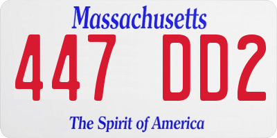 MA license plate 447DD2