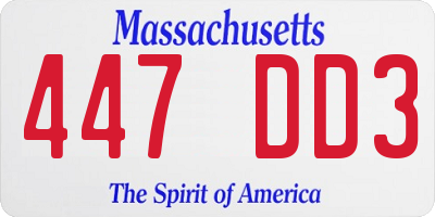 MA license plate 447DD3