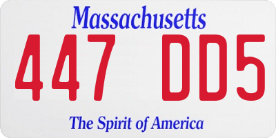 MA license plate 447DD5