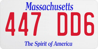 MA license plate 447DD6