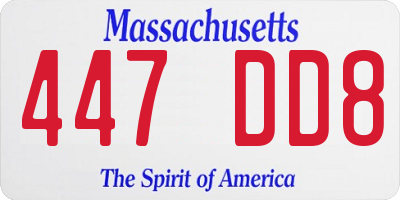 MA license plate 447DD8