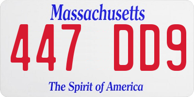 MA license plate 447DD9