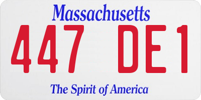 MA license plate 447DE1