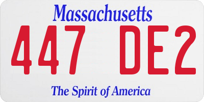 MA license plate 447DE2