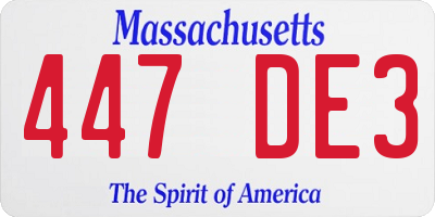 MA license plate 447DE3