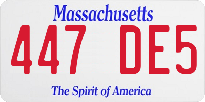 MA license plate 447DE5