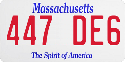 MA license plate 447DE6