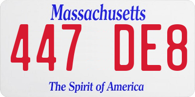 MA license plate 447DE8